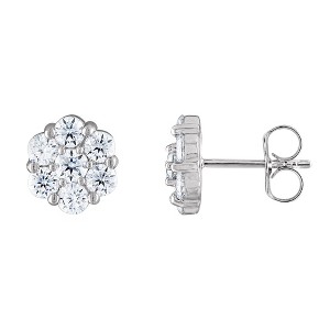 White Lotus Sterling Silver Lab Created Moissanite Earrings - 1 of 2