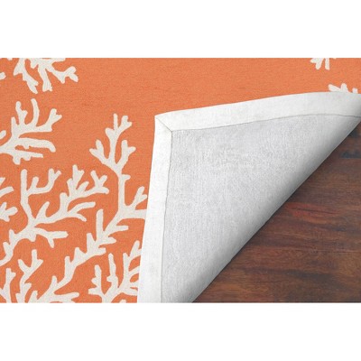 Capri Round Orange and White Synthetic Tufted Rug