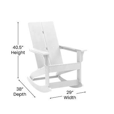 Modern White Polyresin Adirondack Rocking Chair with UV Protection