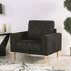 Sapphtopaz Modern Accent Chair with Track Arms Upholstered Reading Chair with Welt Trim Wood Legs Leisure Lounge Chair for Living Room, Bedroom - 4 of 4