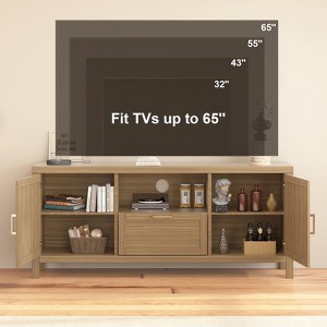 59" Farmhouse TV Stand for TVs up to 65", Media Console Cabinet with Doors, Storage & Adjustable Shelves - 1 of 4