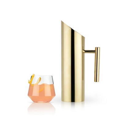 Gold Plated Modern Stainless Steel Pitcher with Handle