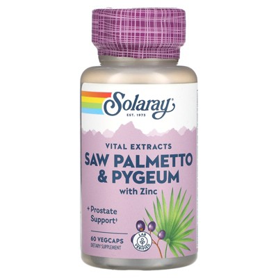 Solaray Vital Extracts, Saw Palmetto & Pygeum with Zinc, 60 VegCaps
