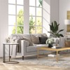 Black Bronze Side Table with Faux Marble Top - Henn&Hart - 4 of 4