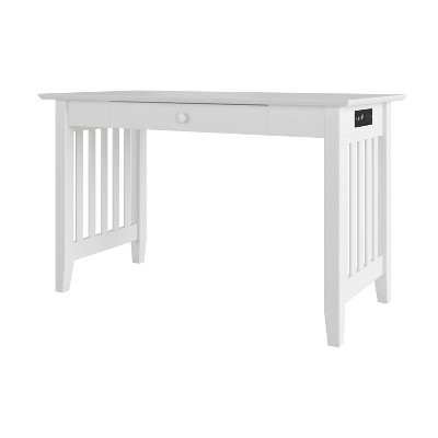 AFI Furnishings Mission Desk with Drawer and Charger White