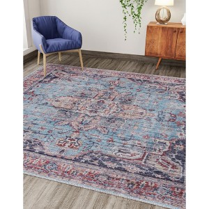 Unique Loom Maahru Collection Area Rug - Blue Moon - 1 of 4
