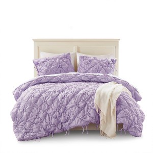 Gulches Bloom 2 Piece Purple Floral Quilted Microfiber Twin Comforter Set - 1 of 4