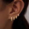 Small Gold Huggie Hoop Earrings Set for Women Men Hypoallergenic 14K Plated Stack Cartilage Earrings, Multiple Piercing - 2 of 4