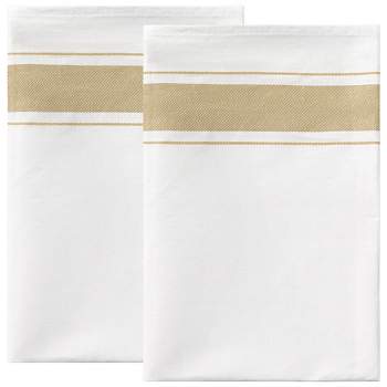 Unique Bargains Hotels Restaurants Home Cotton Absorbent Linen Kitchen Towels Sets 20 x 28 Inches 2 Pcs