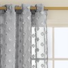 Set of 2 84"x38" Diamond Clipped Jacquard Grommet Sheer Window Curtain Panels - 2 of 4
