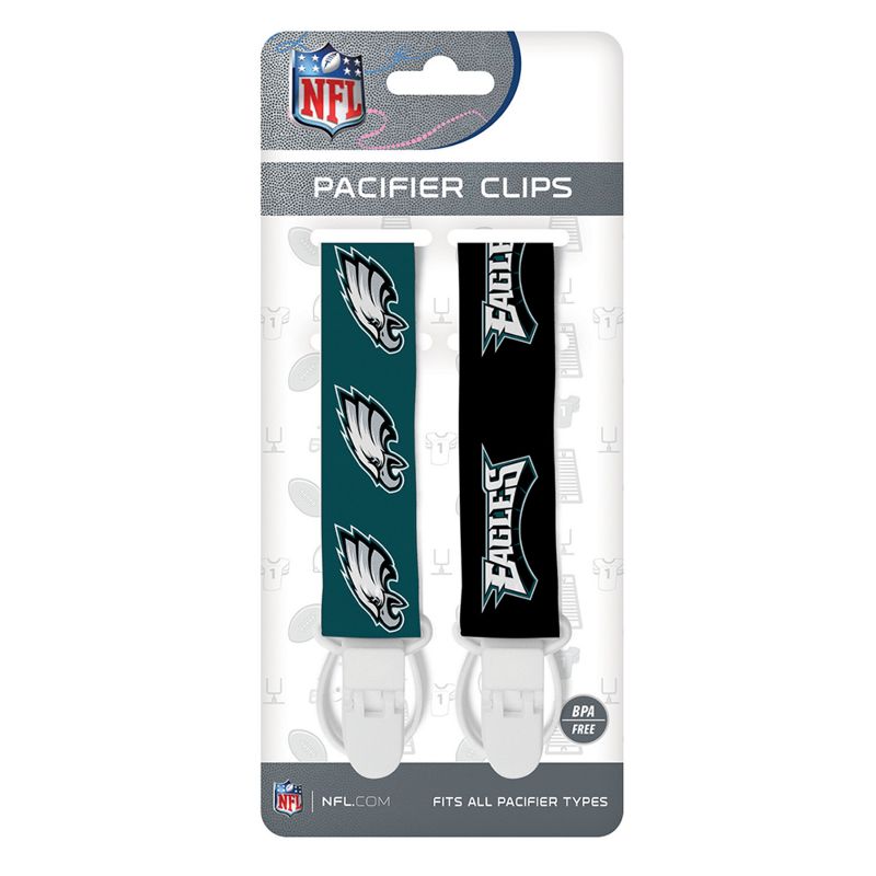 BabyFanatic Officially Licensed Unisex Pacifier Clip 2-Pack - NFL Philadelphia Eagles - Officially Licensed Baby Apparel, 3 of 5
