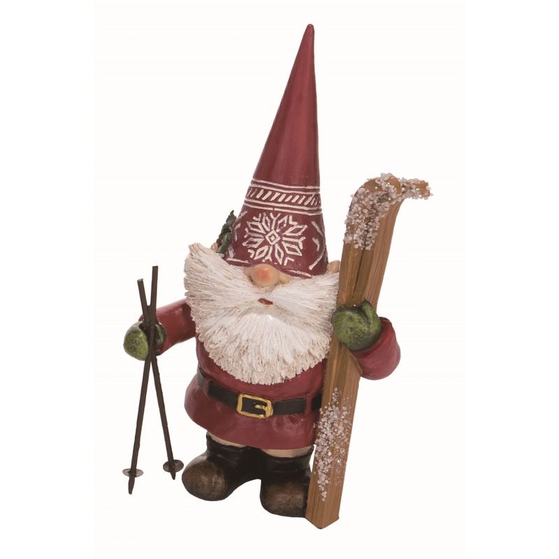 Transpac Resin Red Christmas Nordic Gnome Figurine, 1 of 2