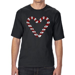 LA Pop Art Candy Canes - Men's Tall and Long Word Art T-Shirt - 1 of 3