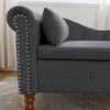 Lyngins Classic Rolled Arm Chaise Lounge with Storage, Tufted Velvet Ottoman with Storage & Pillow, Modern Storage Bed Bench with Nailhead Trim - 4 of 4