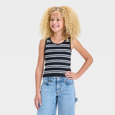 Girls' Scoop Neck Seamless Ringer Tank Top - art class™