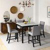 5Pcs Dining Table and Chair Set, Wooden Dining Table and Chair with 4 Chairs for Small Spaces, Modern Square Counter Height Dining Table - 3 of 4