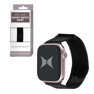 Xtreme Premium Black Steel Mesh Apple Watch Band with Adjustable Magnetic Clasp, Black Finish, Universal Fit for all Large Series, Easy Installation - 1 of 4