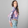 Women's Rugrats Tie-Dye Frayed Crop Denim Jacket - 4 of 4