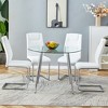 KWPZQEB Round Dining Table and Chairs for 4, Round Dining Table with Tempered Glass & Metal Legs, Paried With 4 High-quality PU Chairs for Dining Room - 4 of 4