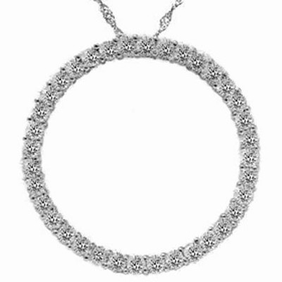 Pompeii3 2.00CT Circle Eternity 14K White Gold Diamond Pendant