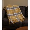 HomeRoots 55" X 70" Gold And Brown Cotton Blend Woven Plaid Plush Throw Blanket with Fringe - 2 of 4