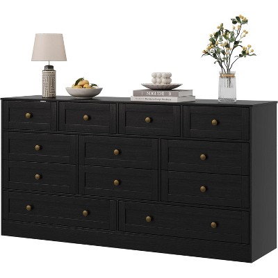 12-Drawer Wood Dresser & TV Stand for 65" TVs, Modern Wide Storage Organizer for Bedroom, Living Room & Hallway