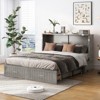 Mjkone Murphy Cabinet Bed, Queen Murphy Bed with Tri-Folding Mattress and Charging Ports, Drawer - 2 of 4