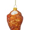 NORTHLIGHT 4.5" Buffalo Chicken Wing Drumette Glass Christmas Ornament - Brown/Orange - 4 of 4