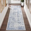 Washable Vintage Floral Distressed Rug Non Slip Low Pile Rug Soft Throw Floor Cover Foldable Indoor Carpet for Living Room Bedroom Playroom Nursery - 2 of 4