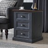 Nightstand with Charging Station & 3 Drawer, Farmhouse End Table for Bedroom, Living Room - 2 of 4