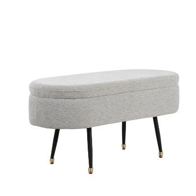 NicBex Storage Bench Ottoman with Storage Oval Modern Ottoman Bench with Padded Seat for Bedroom, Entryway