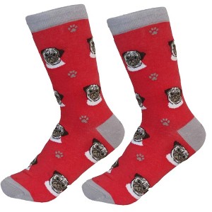 E & S Pet 15.25 In Pug Sock Daddy Socks Premium Quality Crew Socks - 1 of 3