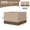 Aoodor 4-Panel Gazebo Replacement Curtains, Patio Privacy Sidewalls with Double Zipper, Replacement for Outdoor Gazebo Canopy (Curtain Only) - 3 of 4