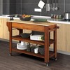 57 Inch Rolling Kitchen Island with Storage, Large Kitchen Cart with Solid OAK Wood Top & 2 Drawers, Kitchen Island Cart On Wheels Wine & Spice Rack - 3 of 4