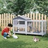 Jojoka Pet Bunny Cage with Weatherproof Roof, 6 Lockable Wheels & Pull-Out Tray, Rabbit Hutch for Indoor Outdoor Use - 3 of 4