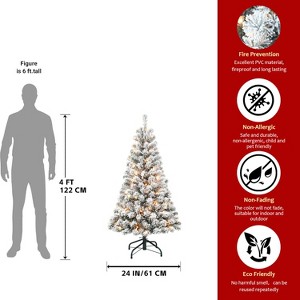 PAIHOME Flocked Christmas Tree – Snowy Artificial Holiday Tree and Sturdy Metal Stand for Home, Office, Apartment Decoration - 1 of 4