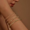 Gold Bracelets for Women 14K Gold Plated Cross Bracelet Strand Bead Ball Bracelets stack Set Chunky Chain Bracelet Trendy - 2 of 4