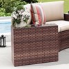 Sunsitt Outdoor Steel Wicker Glass Side Table Brown - image 3 of 4