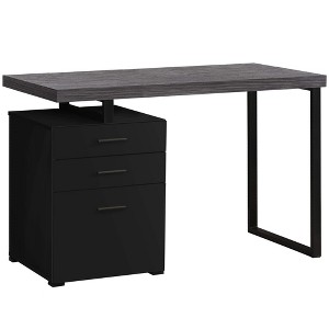 Monarch Specialties Computer Desk Home Office Laptop Left Right Set-Up Storage Drawers 48InchL Work Metal Laminate Black Grey Contemporary Modern - 1 of 4