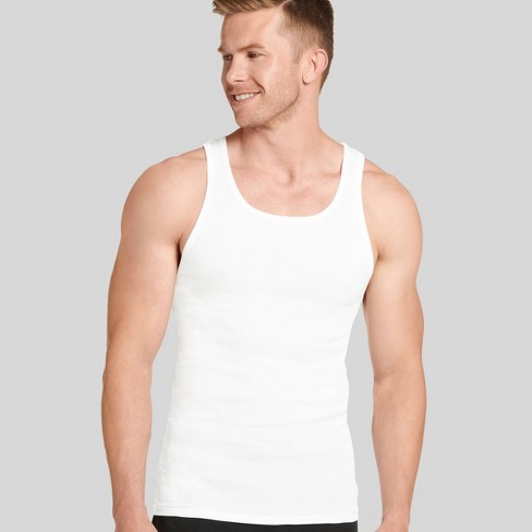 Men's White Sleeveless Gym Tank Top | 100% Cotton, Ribbed Design,  Comfortable Fit