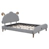 Full Size Upholstered Platform Bed with Sheep-Shaped Headboard, White - image 3 of 4