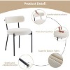 coucheta Linen Dining Chairs, Set of 2 Modern Boucle Dining Chairs, Round Upholstered Dining Room Chairs with Curved Backrest, Thick Cushions Seat - 4 of 4