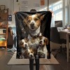 Jack Russell Terrier Dog Print Flannel Blanket, Versatile Plush Fleece Blanket for Pet Lovers, Christmas Gift. - 3 of 4