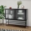 NicBex Sideboard Cabinet with 2 Glass Doors Modern Console Table with Adjustable Shelves and Feet Anti-Tip for Kitchen,Living Room - 4 of 4