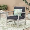 Okak Rustic Patio Accent Chairs Upholstered Club Chairs,Set of 1,Outdoor Acacia Conversation seat for Porch,Garden&Backyard,400lbs Max - 3 of 4