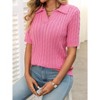 Women's Summer Sweater Short Sleeve V-Neck Casual Sweater Knit Pullover Tops Trendy Spring Summer Outfits - 3 of 4