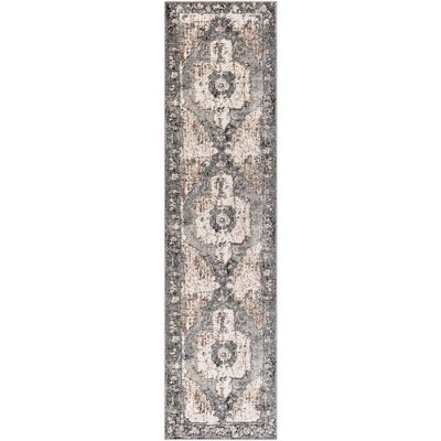 Mark & Day Bowen 2'7"x10' Runner Woven Indoor Area Rugs Charcoal: Stain-Resistant, Pet Friendly, Polypropylene, Traditional