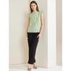 Allegra K Women's Ruffle Sleeveless Round Neck Keyhole Button Shirt - 3 of 4