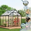 Garvee Walk-In Greenhouse with Polycarbonate Panels, Aluminum Frame, Quick Setup, Roof Vent, Outdoor Garden Greenhouse - 2 of 4