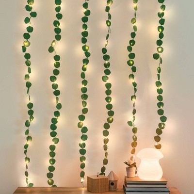 LED Eucalyptus Vine Curtain String Lights Warm White - West &#38; Arrow_1